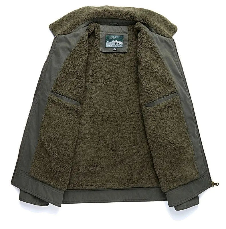 Autumn Winter Men's Cotton Thick Warm Fleece Jackets Stand Collar Fleece Lined Outdoor Workwear Warm Casual Style New Arrival BLACKBEARD OUTDOOR INDUSTRIES