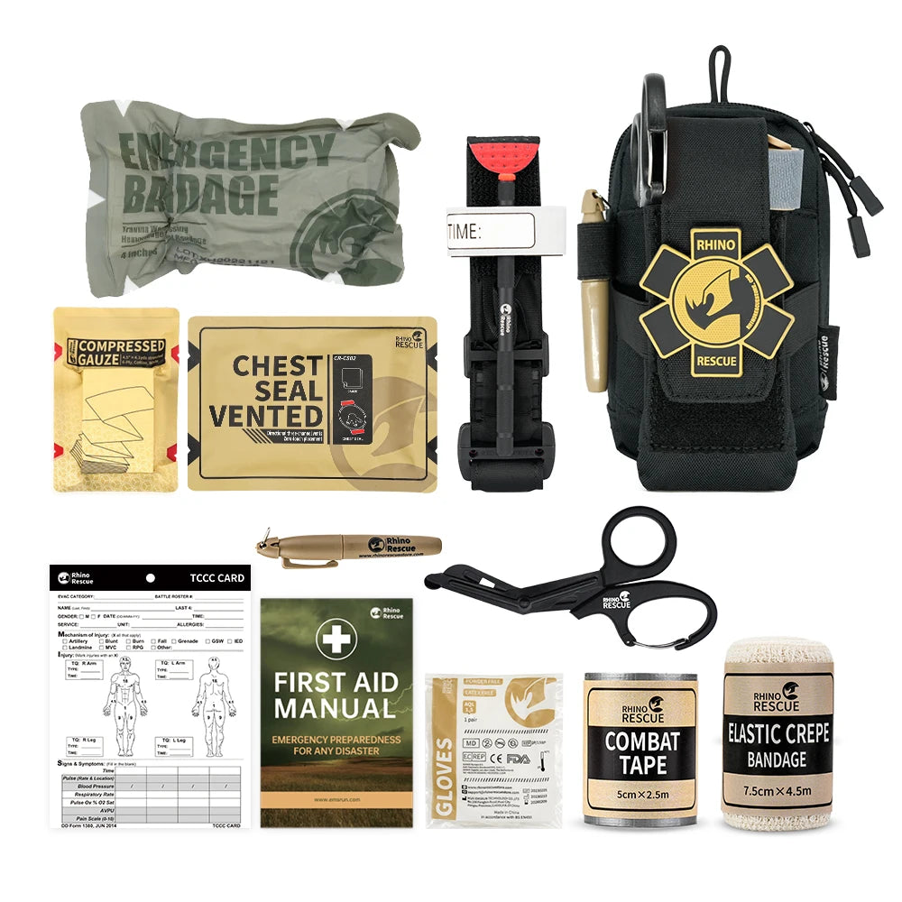Trousse de Premiers Secours Rhino Rescue EDC – Kit de Survie Trauma Tactique avec Pochette MOLLE - BLACKBEARD OUTDOOR INDUSTRIES