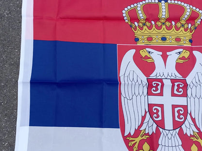 Drapeau de la Serbie 90x150 cm - Bannière en Polyester Suspendue et Flottante SRB RS Republika Serbja BLACKBEARD OUTDOOR INDUSTRIES