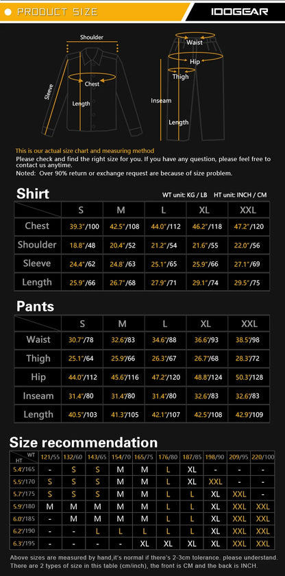 Uniforme Tactique IDOGEAR Gen3 Combat BDU avec Protections Coudes et Genoux - BLACKBEARD OUTDOOR INDUSTRIES