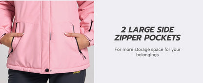 Veste Parka Hivernale TACVASEN pour Femme – Manteau à Capuche en Polaire, Imperméable et Coupe-Vent avec 5 Poches Zippées pour Ski et Snowboard - BLACKBEARD OUTDOOR INDUSTRIES