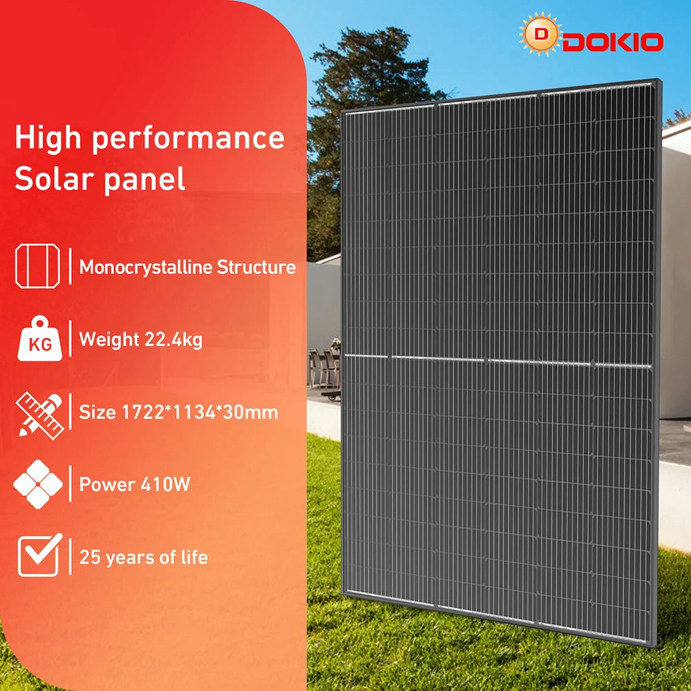 Panneau solaire DOKIO 400W-800W - étanche, alimentation solaire pour maison (inverter non inclus) - BLACKBEARD OUTDOOR INDUSTRIES