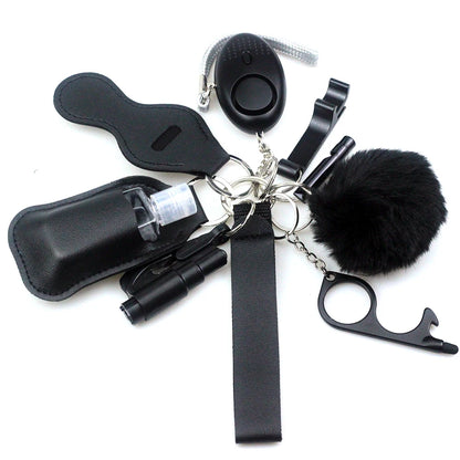 Kit porte-clés de sécurité femme 10 pièces avec dragonne