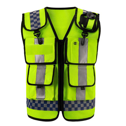Gilet de sécurité réfléchissant multipoches pour patrouille et extérieur