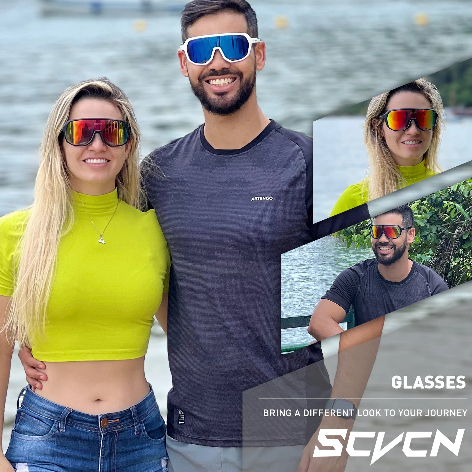 Lunettes de Vélo SCVCN UV400 - Lunettes de Sport pour Homme et Femme, Protection UV - BLACKBEARD OUTDOOR INDUSTRIES