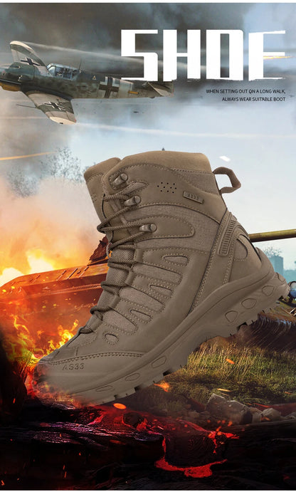 Bottes Tactiques pour Homme – Hautes, Lacées, Militaires, de Randonnée, en Cuir PU, Imperméables, Taille Plus, Unisexes, pour Escalade et Travail - BLACKBEARD OUTDOOR INDUSTRIES