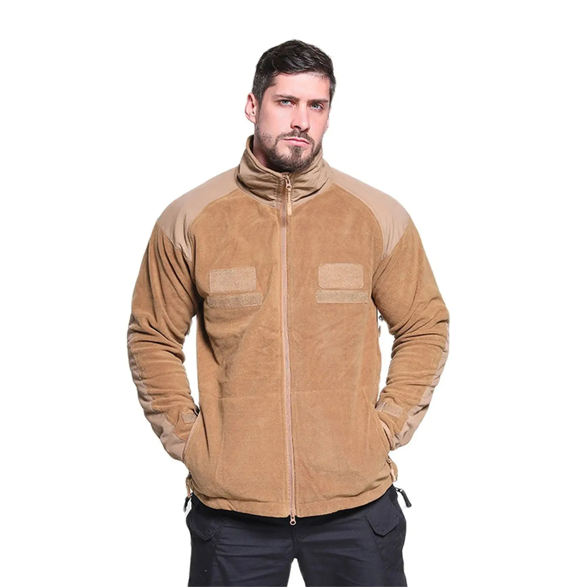 Veste Polaire Tactique Homme Col Monté - Chasse et Randonnée Montagne