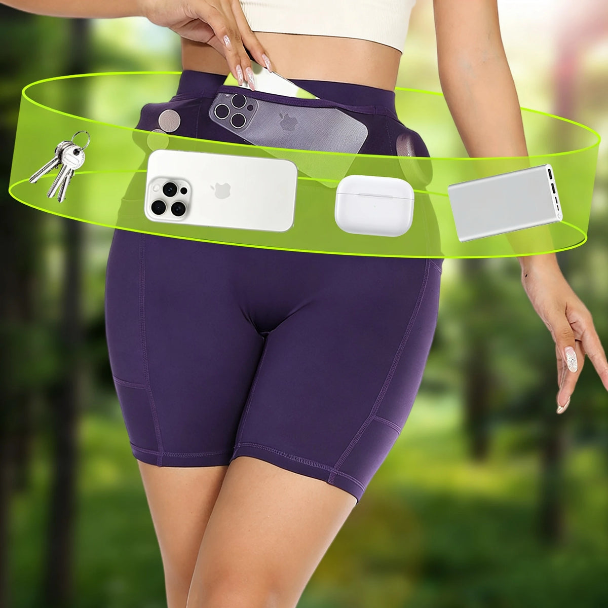Legging short femme à poches pour le sport