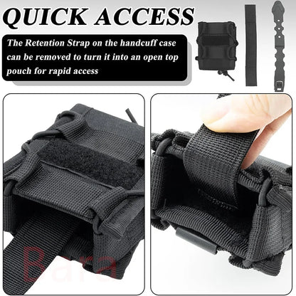 Pochette Tactique pour Menottes Ouvertes avec Clip et Sangle – Étui de Ceinture pour Menottes Asp, Menottes à Charnière, Menottes à Chaîne et Menottes Rigides Pliantes - BLACKBEARD OUTDOOR INDUSTRIES