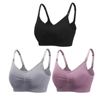 Lot de 3 Soutiens-Gorge d'Allaitement Maternité – Sans Armature, Grande Taille, Respirant