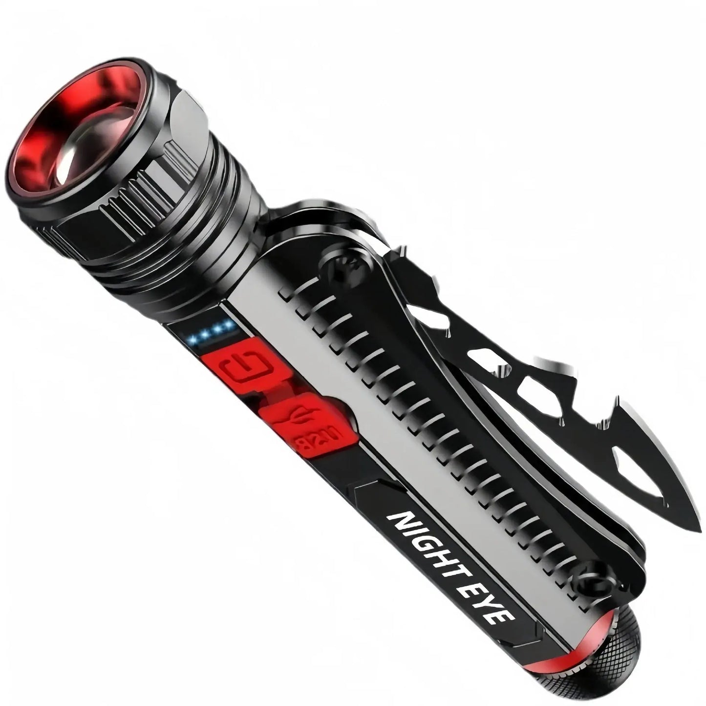 Lampe Torche 5-en-1 Zoomable – Multifonction LED 600 Lumens | Recharge USB-C | Brise-Vitre, Couteau, Powerbank Ma boutique