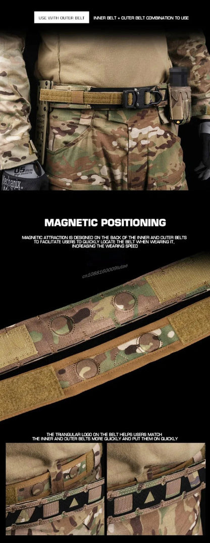 Ceinture Tactique Magnétique EDC - Ceinture de Combat à Libération Rapide pour Airsoft, CCW, Chasse et Utilisation Extérieure BLACKBEARD OUTDOOR INDUSTRIES