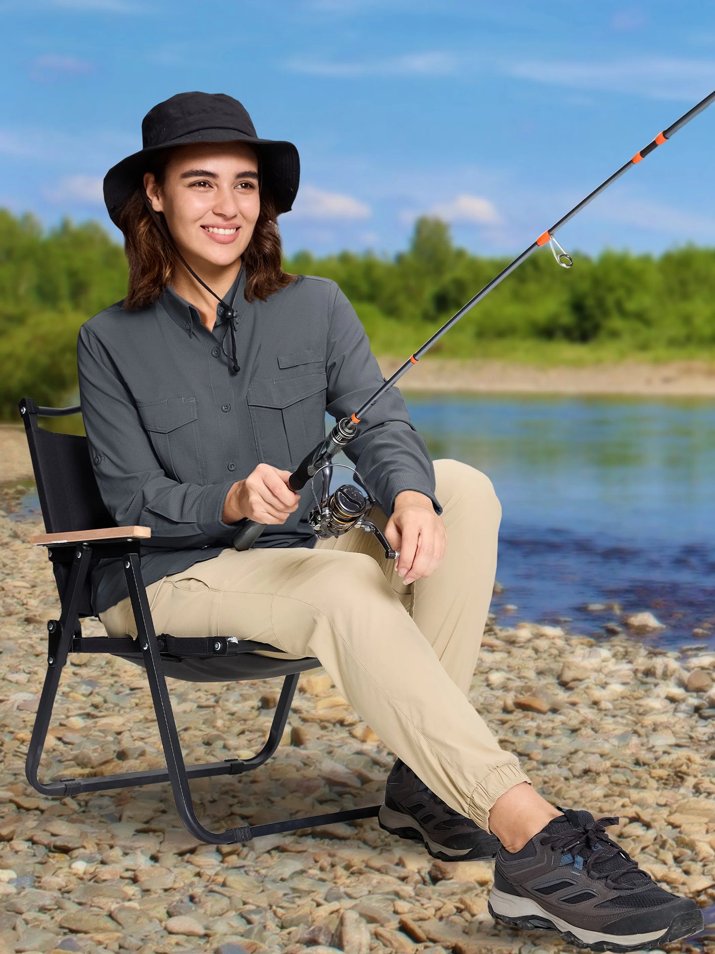 Chemise Femme de Randonnée KEFITEVD – Séchage Rapide, Respirante & Anti-UV – Manches Longues Modulables - BLACKBEARD OUTDOOR INDUSTRIES