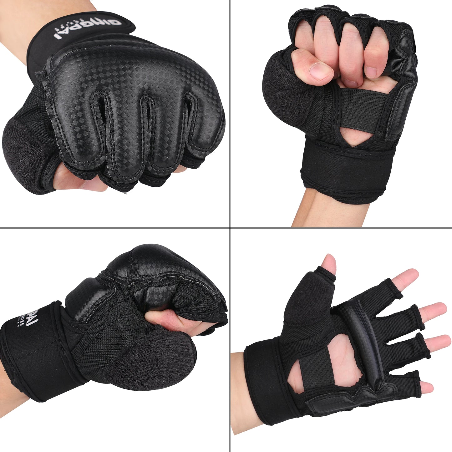 Gants de Boxe Demi-Doigts – MMA / Sanda / Taekwondo / Karaté – Cuir PU – Adulte & Enfant - BLACKBEARD OUTDOOR INDUSTRIES