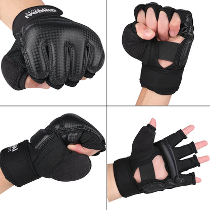 Gants de Boxe Demi-Doigts – MMA / Sanda / Taekwondo / Karaté – Cuir PU – Adulte & Enfant - BLACKBEARD OUTDOOR INDUSTRIES