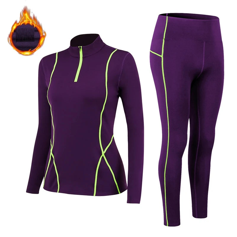 Sous-Vêtements Thermiques Femme Col Montant – Set Polaire Fine Gainant Hiver