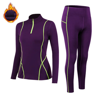 Sous-Vêtements Thermiques Femme Col Montant – Set Polaire Fine Gainant Hiver