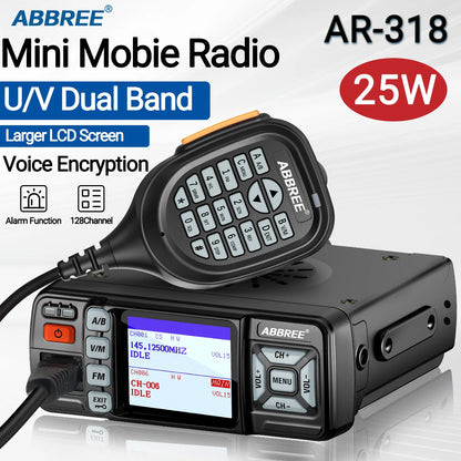 ABBREE AR-318 / AR-218 – Radio Mobile Portable VHF/UHF Double Bande 25W 128 Canaux - BLACKBEARD OUTDOOR INDUSTRIES