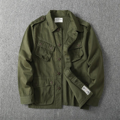 Veste M65 Militaire Homme Coton 100% Lavé – Multi-Poches, Col Rabattu, Style American Retro Jungle | Automne | S à 2XL | 2 Coloris - BLACKBEARD OUTDOOR INDUSTRIES