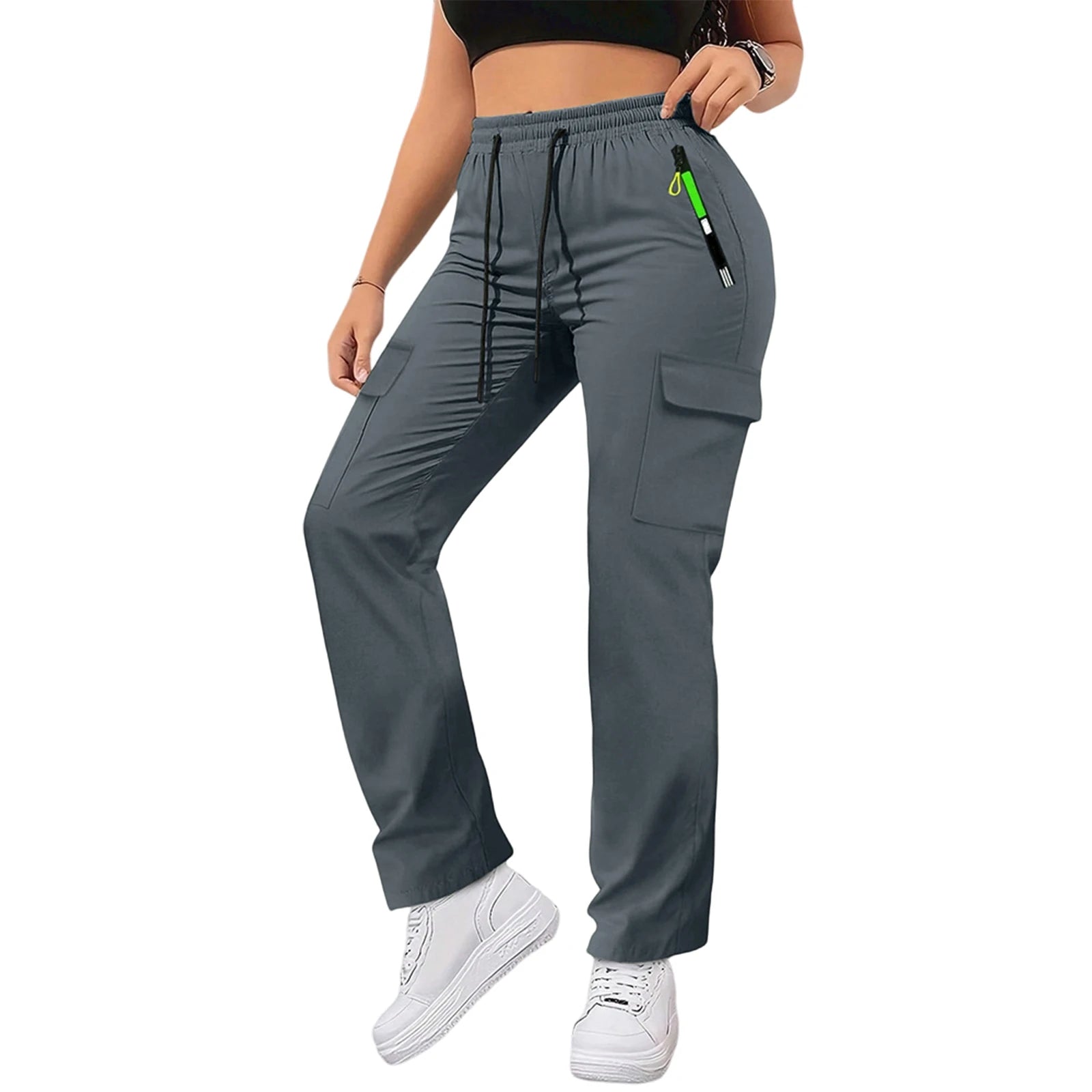 Pantalon Cargo Femme Taille Haute – Multi-Poches, Coupe Droite, Style Safari - BLACKBEARD OUTDOOR INDUSTRIES