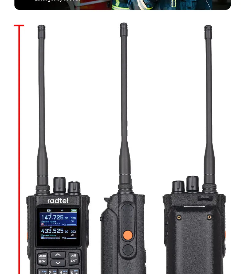 Talkie-Walkie Radtel RT-900 Ham Radio Full Band 8W – 256 Canaux, Air Band, Programmation Bluetooth (Optionnelle) - BLACKBEARD OUTDOOR INDUSTRIES