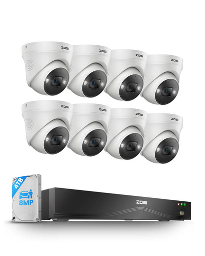 Kit vidéosurveillance ZOSI PoE 4K 8 MP avec NVR 4 To