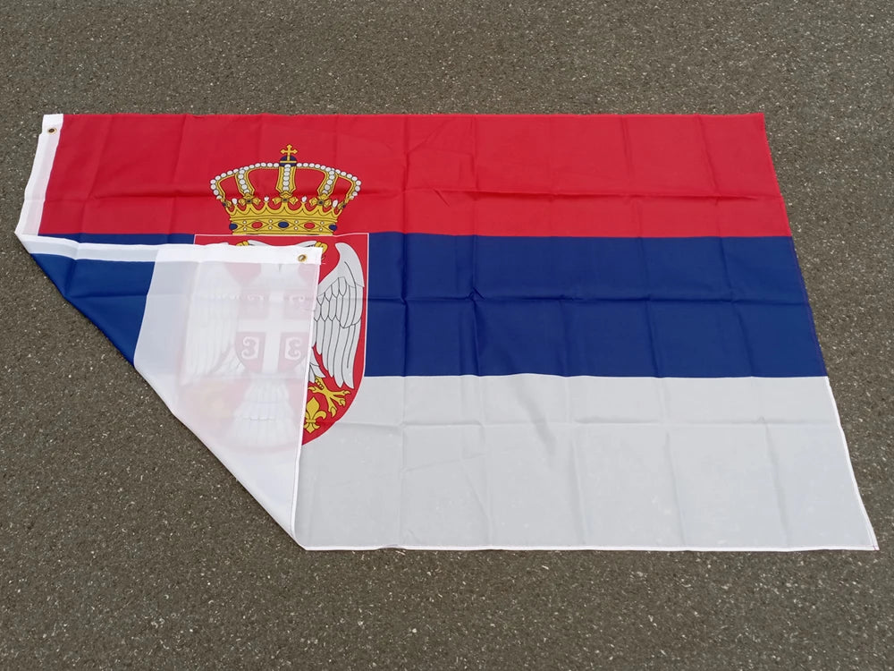 Drapeau de la Serbie 90x150 cm - Bannière en Polyester Suspendue et Flottante SRB RS Republika Serbja BLACKBEARD OUTDOOR INDUSTRIES