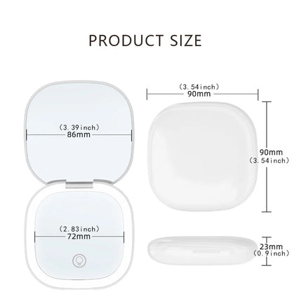 Mini Miroir de Maquillage Pliable avec LED – Grossissement 5x / 10x, Rechargeable, Miroir de Poche Compact - BLACKBEARD OUTDOOR INDUSTRIES