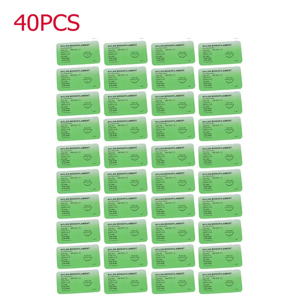 Kit de Sutures Médicales 4/0 – 10 à 100 pièces | Fils Monofilaments Nylon, Soie, Polypropylène, Polyester pour Exercices de Suture Ma boutique
