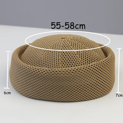 Béret femme été en maille ajourée