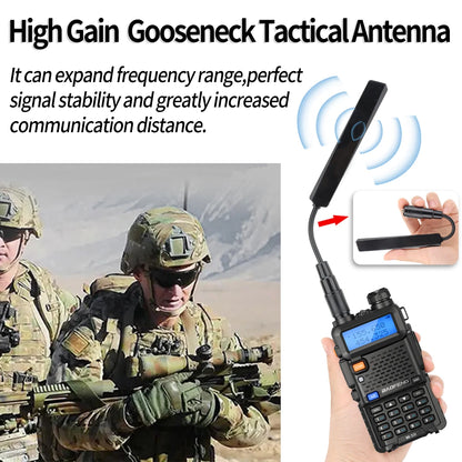 Antenne Tactique Gooseneck ABBREE AR-188 SMA-Femelle VHF/UHF – Baofeng & Quansheng