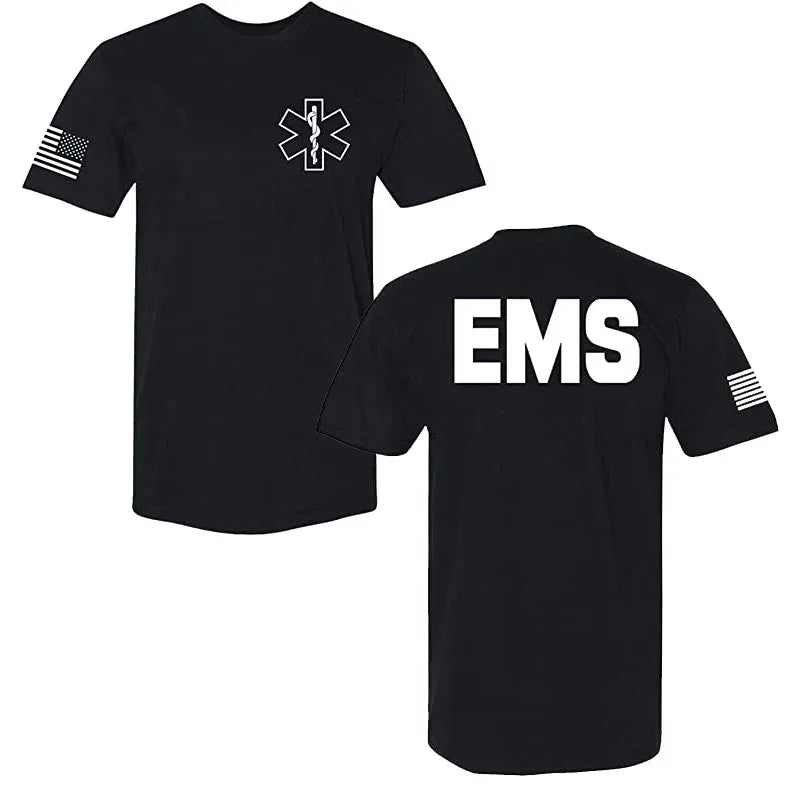 T-shirt police et secours unisexe en coton