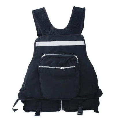 Gilet de pêche multi-poches réglable en polyester