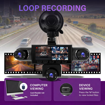 Dashcam Podofo 5 caméras 1080P avec écran 3,16 pouces