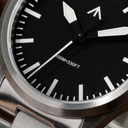 Montre ML18 36 mm – Acier brossé et verre saphir