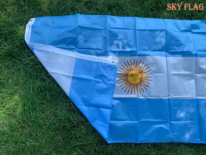 Drapeau de l'Argentine – 90x150 cm – Polyester – Drapeau National Argenté Suspendu et Bannière BLACKBEARD OUTDOOR INDUSTRIES