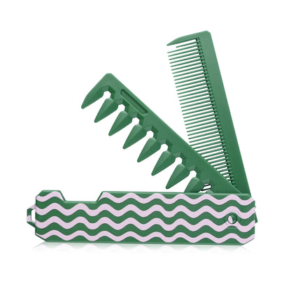 Peigne Pliable 2/3-en-1 Unisexe – Dents Larges & Denses, Barbe & Coiffure, Antistatique