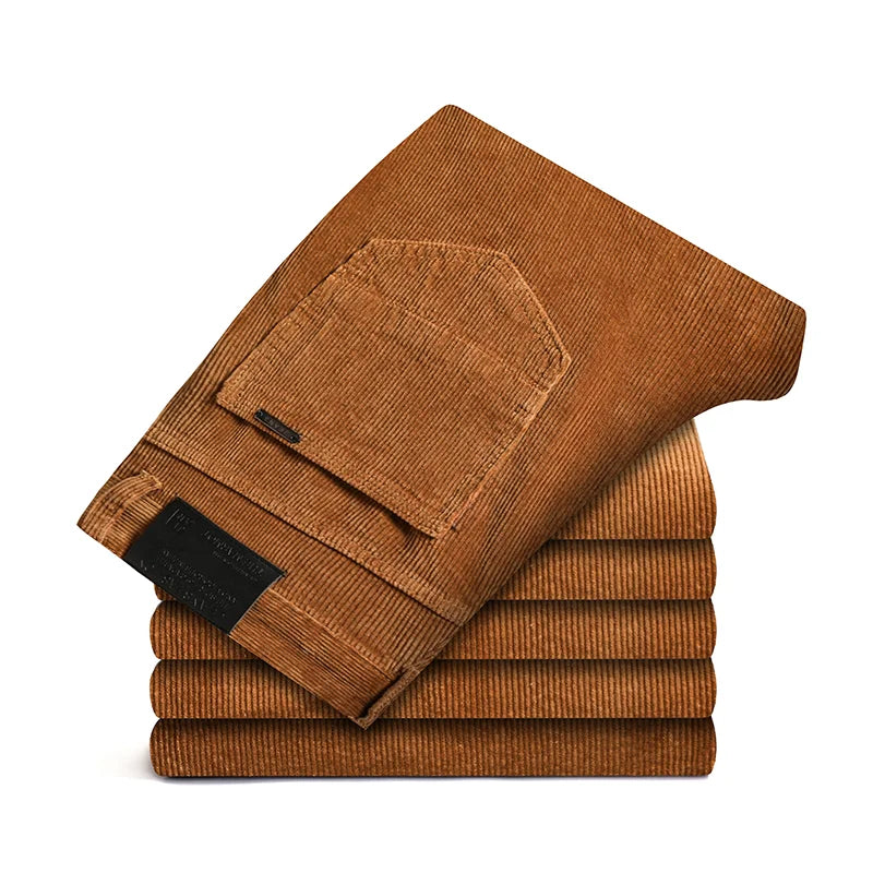 Pantalon Velours Côtelé Homme — 93% Coton Stretch, Coupe Droite, Smart Casual & Business | W28 à W40 - BLACKBEARD OUTDOOR INDUSTRIES