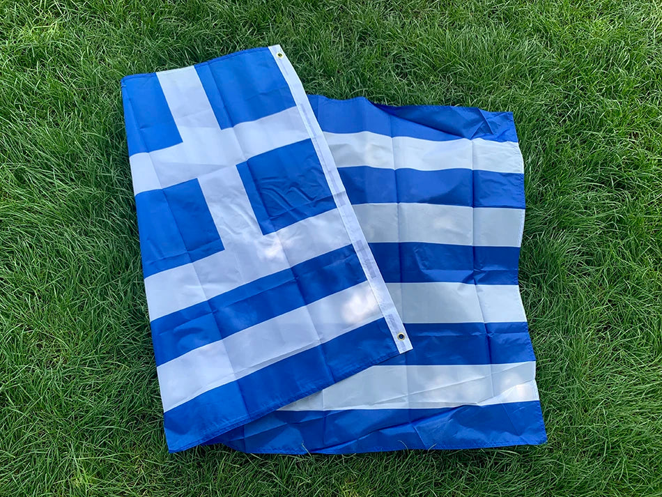 Drapeau de la Grèce – 3x5 ft – Drapeau National Grec – État Hellénique – Polyester – Décoration Intérieure et Extérieure BLACKBEARD OUTDOOR INDUSTRIES
