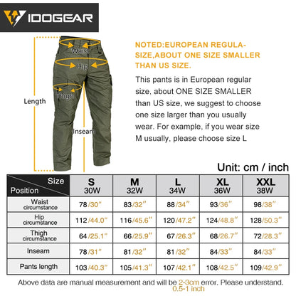 pantalon tactique idogear cargo taillie