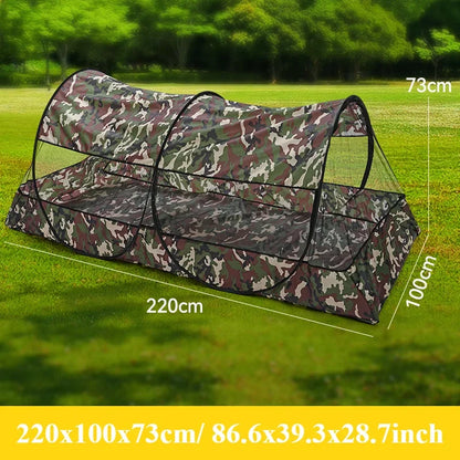 Moustiquaire de camping pliable à ouverture automatique – Fond camouflage