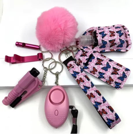 Kit Porte-Clés Défense Personnelle Femme – Alarme Sonore, Bouteille de Voyage, 20 Coloris