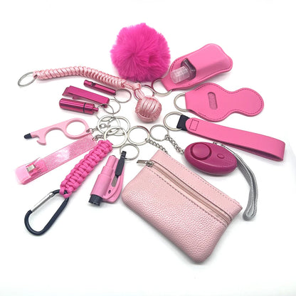 Kit porte-clés de sécurité multifonction 15 pièces