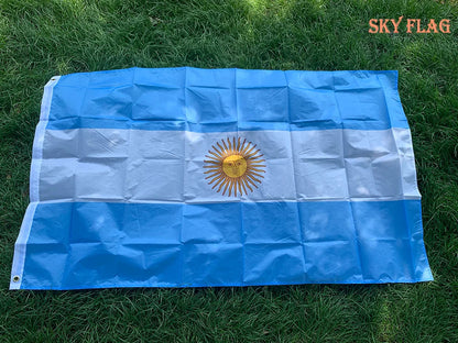 Drapeau de l'Argentine – 90x150 cm – Polyester – Drapeau National Argenté Suspendu et Bannière BLACKBEARD OUTDOOR INDUSTRIES