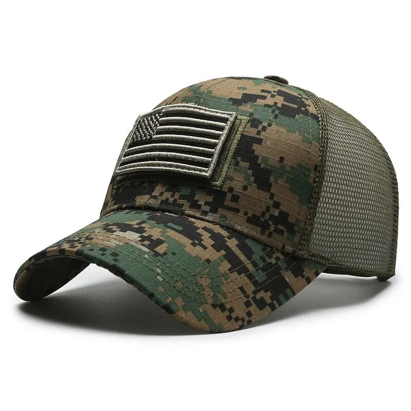 Casquette Tactique Camouflage Militaire Réglable | Broderie Drapeau - BLACKBEARD OUTDOOR INDUSTRIES