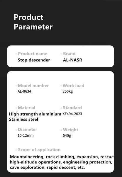 Descendeur d'Escalade Autobrake – Dispositif de Descente pour Travail en Hauteur et Sauvetage - BLACKBEARD OUTDOOR INDUSTRIES