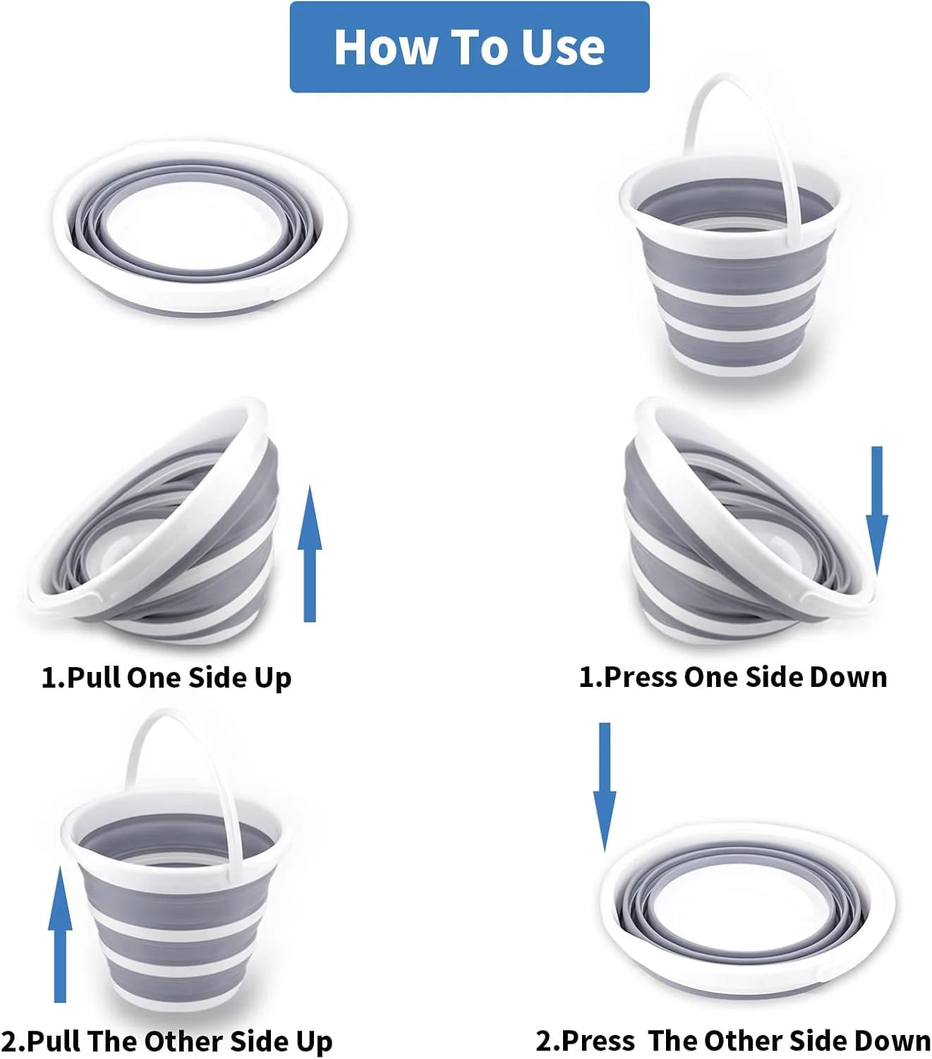 Seau Pliable en Silicone 10L – Seau Multi-Usage pour Pêche, Camping, Lavage de Voiture, Maison - BLACKBEARD OUTDOOR INDUSTRIES