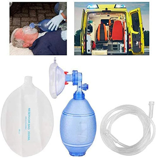 Ballon de Réanimation Manuel PVC – Ambu Bag Adulte, Enfant, Nourrisson avec Masque et Tube Oxygène