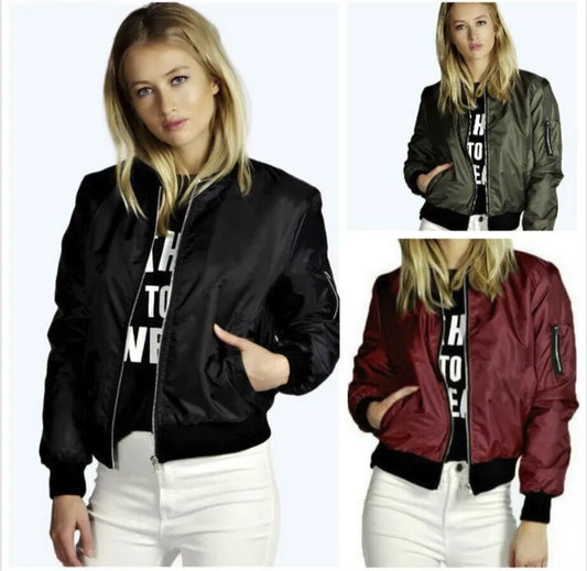 Blouson Bomber Court Femme – Style Vintage Col Rond Fermeture Zip - BLACKBEARD OUTDOOR INDUSTRIES