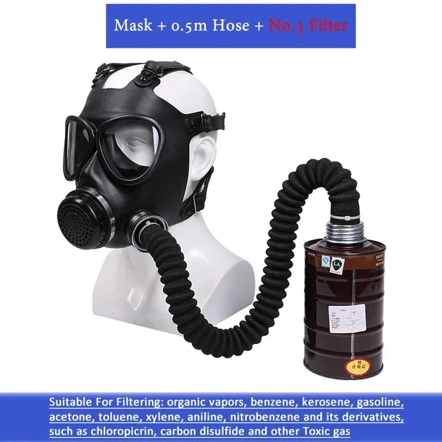Masque à Gaz Intégral – Caoutchouc Naturel, Cartouche RD40, Certifié CE